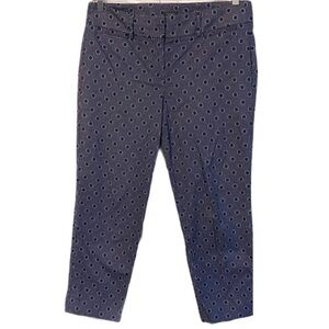 Ann Taylor navy polka dot stripes print pants 10